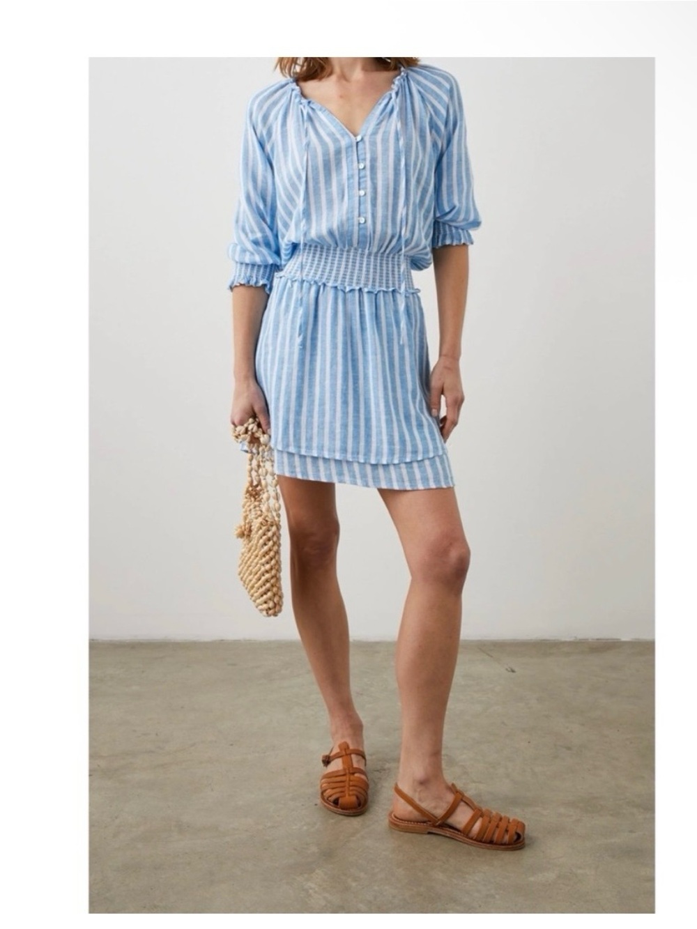 Rails Blue and White Striped Mini Dress